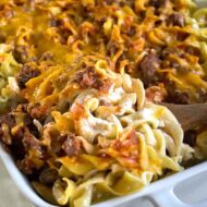 This Sour Cream Noodle Bake is an easy weeknight meal that'll have everyone running to the dinner table!