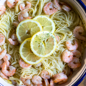 Roasted Shrimp & Lemon Pasta is a 20-minute dinner that'll knock your socks off and become a weeknight favorite!