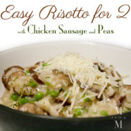 Chicken Sausage and Pea Risotto for Two