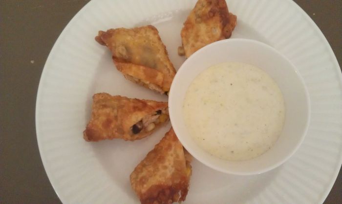 Southwest Egg Rolls with Avocado-Lime Ranch