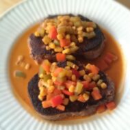 Charred Filet of Beef with Chile-Corn Sauce