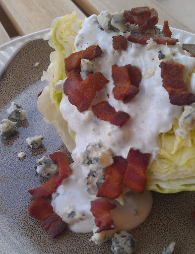 Wedge Salad With Homemade Blue Cheese Dressing White Lights On