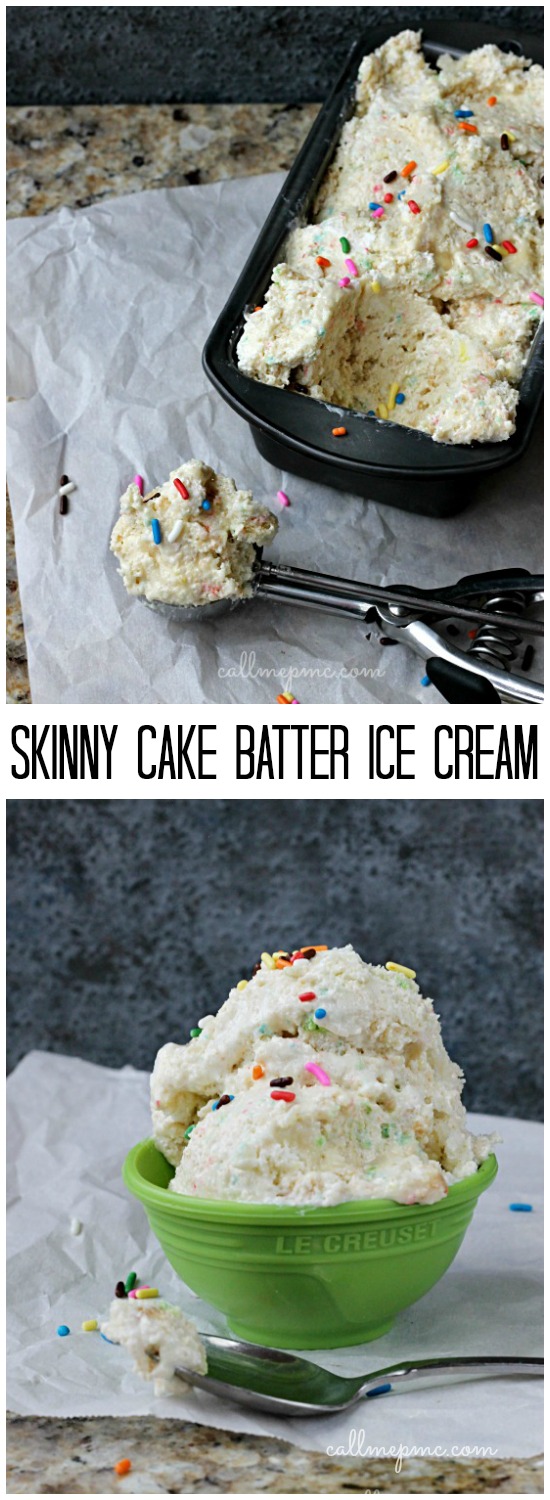 Skinny Cake Batter No Churn Ice Cream