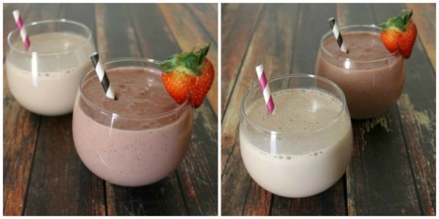 Dessert for Breakfast Smoothies: Chocolate, Oatmeal & Caramel AND Chocolate Covered Strawberry   #BreakfastEssentials #PMedia #ad