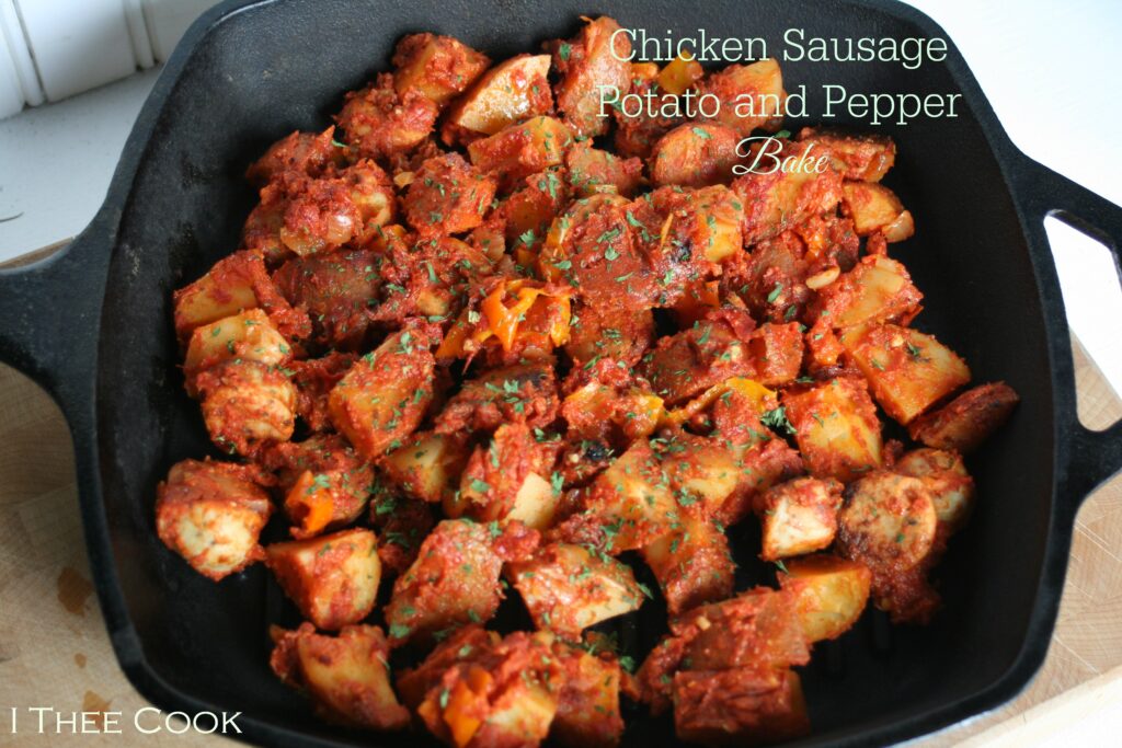 Chicken Sausage, Potato & Pepper Bake White Lights on Wednesday