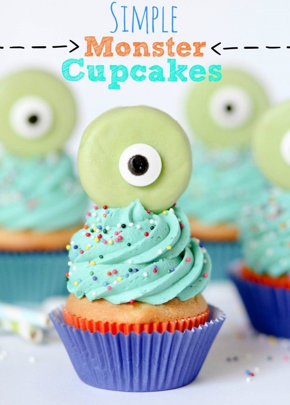 simple monster cupcakes