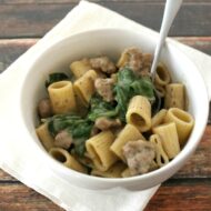 Sausage Rigatoni with Spinach