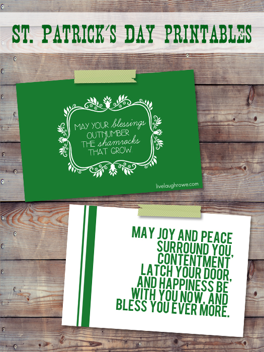 Irish Blessing Printables for St. Patrick's Day with livelaughrowe.com
