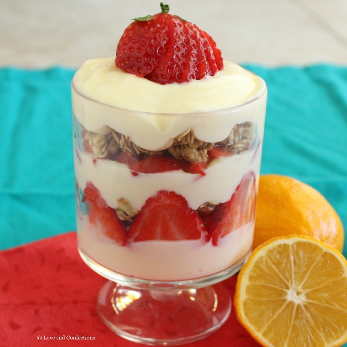 Meyer Lemon Strawberry Parfait | A Love and Confection for White Lights on Wednesday