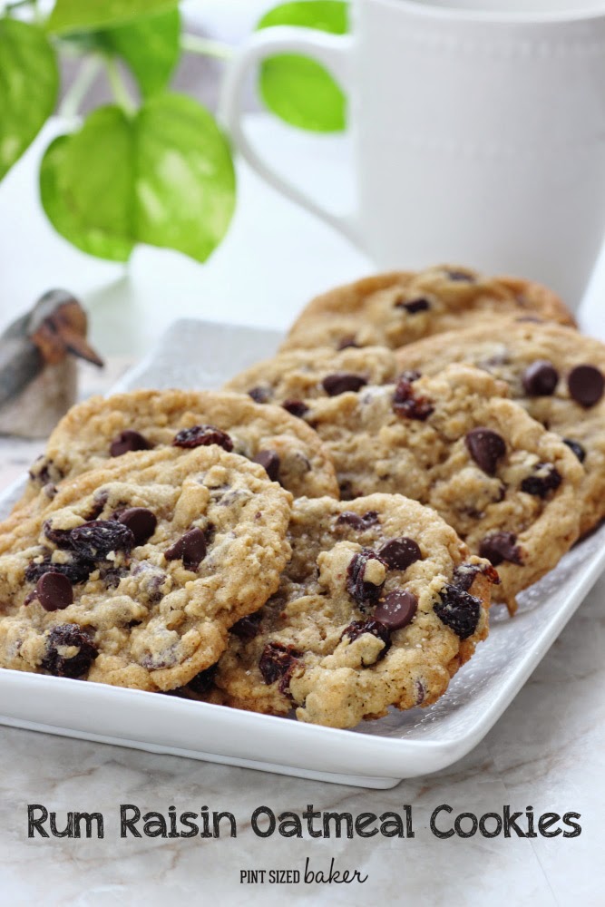 Rum Raisin Oatmeal Chocolate Chip Cookies | PInt Sized Baker for White Lights on Wednesday
