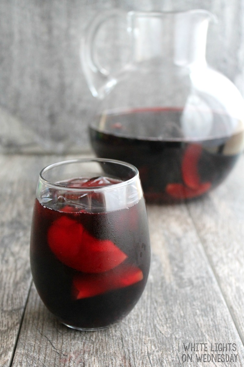 Blackberry Plum Sangria has a gorgeous red color and deep fruit flavors. This cocktail for a crowd is perfect for parties and nights in alike! #DiabloHalloween #contest #ad