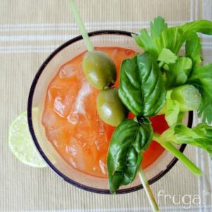 Basil & Garlic Bloody Mary \ Frugal Foodie Mama for White Lights on Wednesday