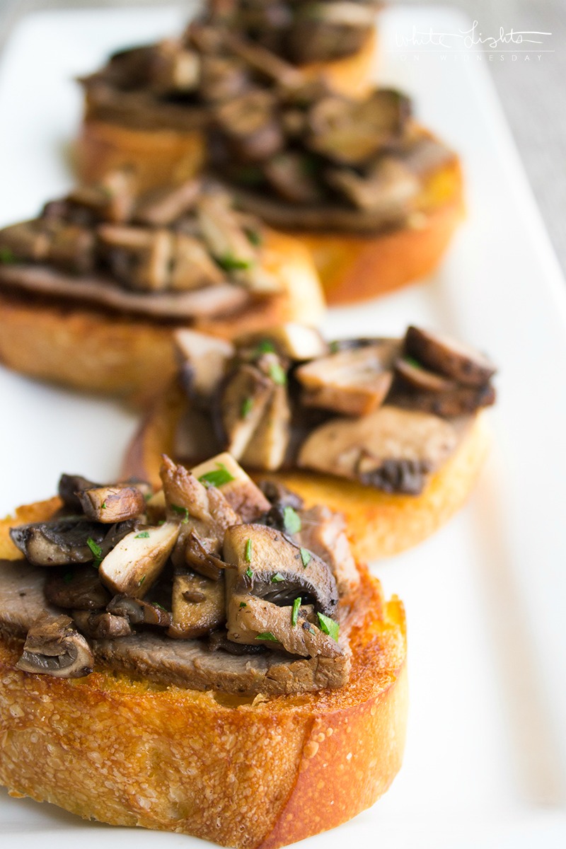 Mushroom & Steak Bruschetta is an easy to make appetizer that's perfect for everything from date night to your next cookout!