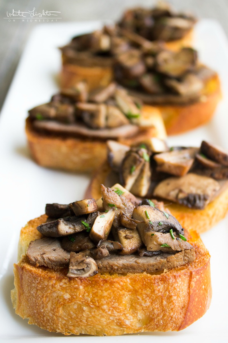 Mushroom & Steak Bruschetta is an easy to make appetizer that's perfect for everything from date night to your next cookout!