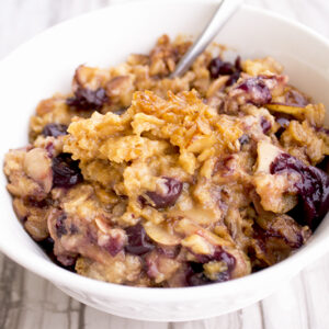 Slow Cooker Blueberry Almond Oatmeal is a healthy and delicious way to start your day!